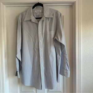 Brooks Brothers Men’s Blue and White Striped Dress Shirt Size 16.5 & 34